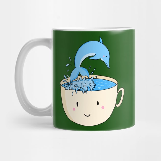 Dolphin Swimming In A Cup Of Tea by Lizzamour